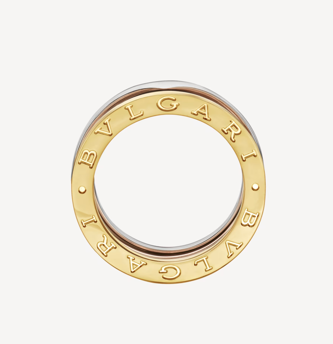 [Royal Jewelry]ZERO 1 THREE-BAND ROSE WHITE AND YELLOW RING