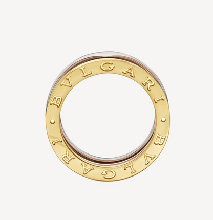 [Royal Jewelry]ZERO 1 THREE-BAND ROSE WHITE AND YELLOW RING