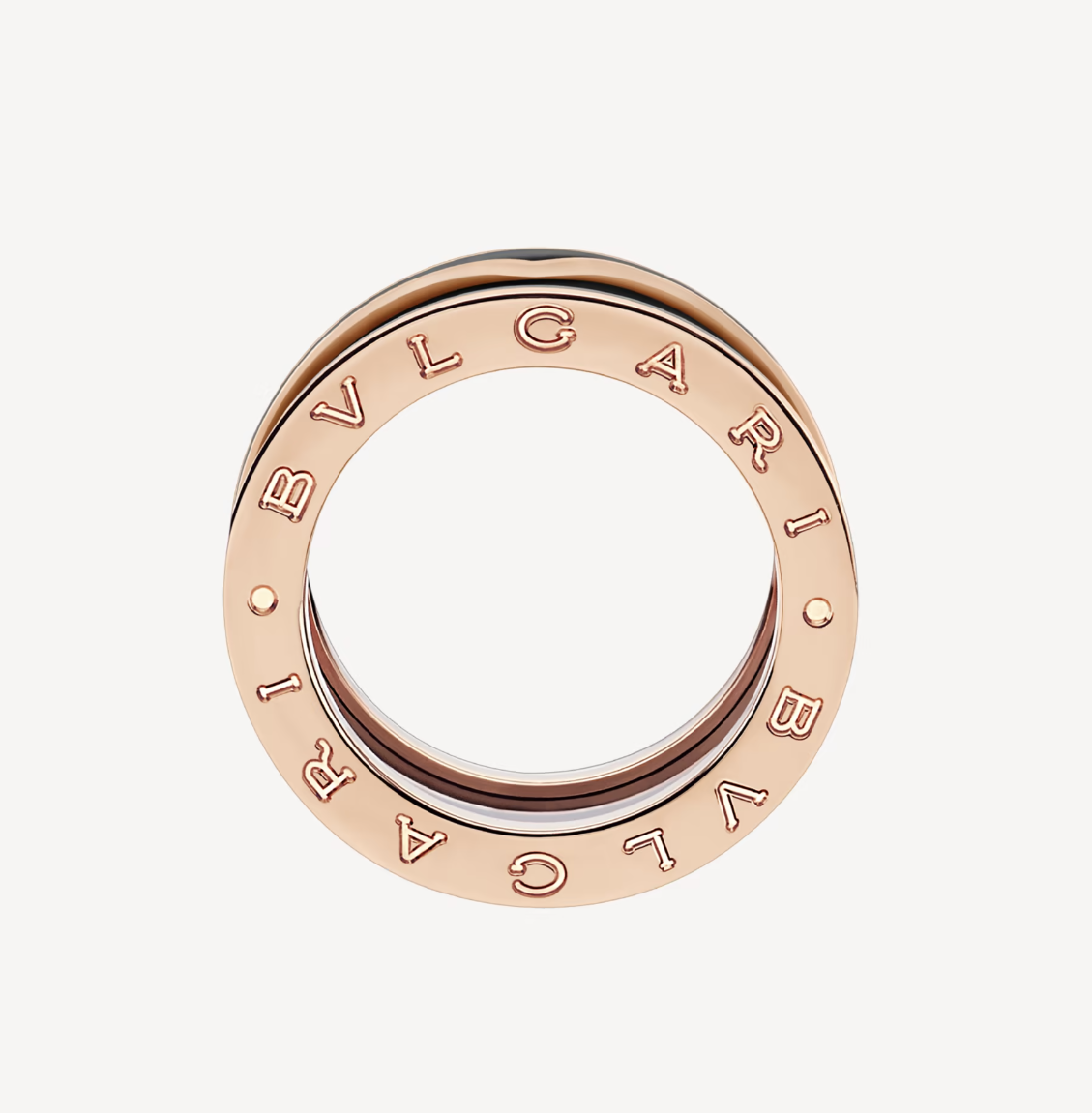[Royal Jewelry]ZERO 1 TWO-BAND WITH MATTE BLACK CERAMIC PINK GOLD RING