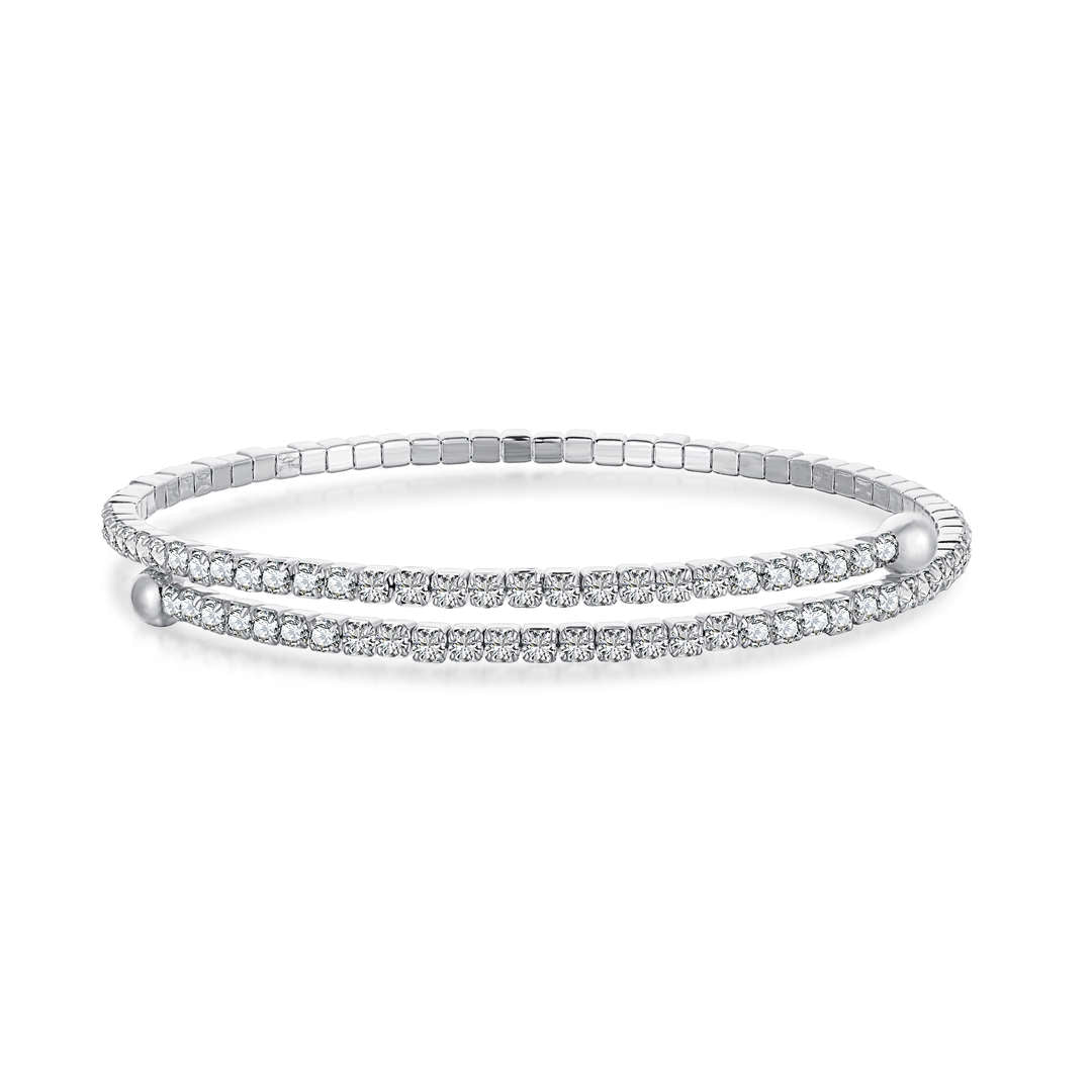 [Royal Jewelry]Row of Diamonds Round Fashion Bracelet
