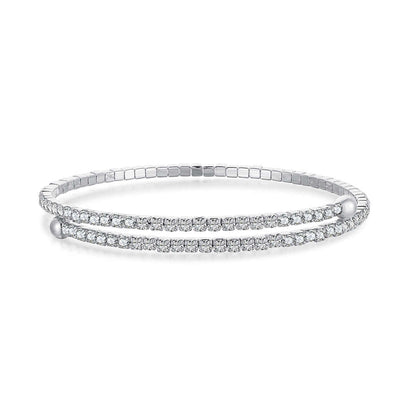 [Royal Jewelry]Row of Diamonds Round Fashion Bracelet