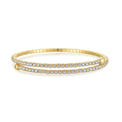 [Royal Jewelry]Row of Diamonds Round Fashion Bracelet