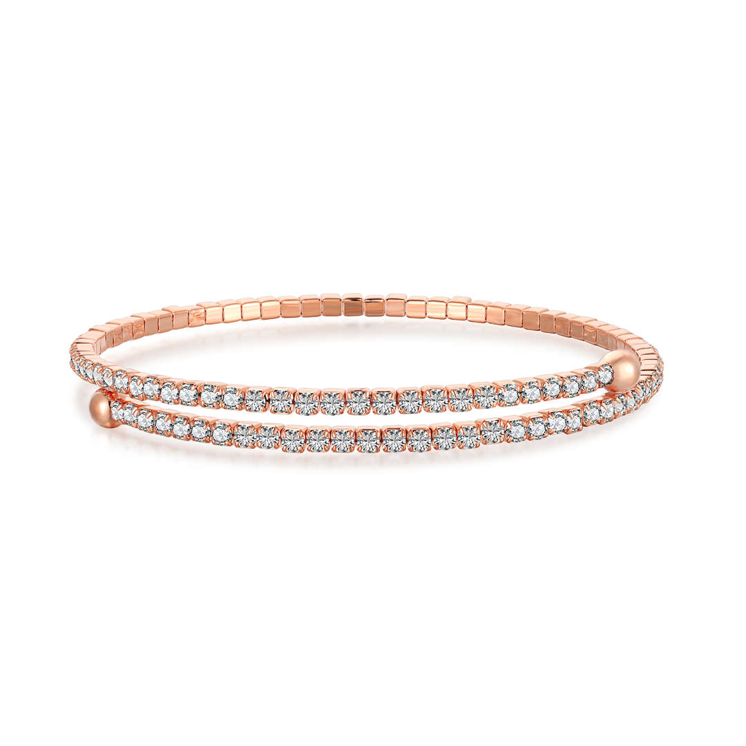 [Royal Jewelry]Row of Diamonds Round Fashion Bracelet