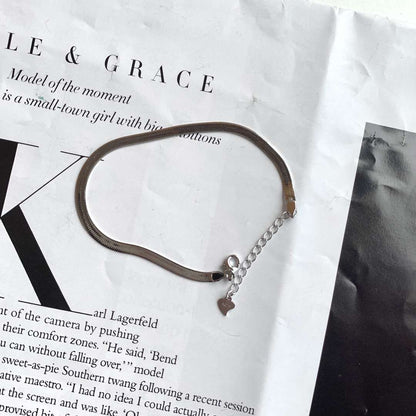 [Royal Jewelry]Flat Snake Bone Chain Blade Necklace