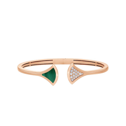 [Royal Jewelry]DREAM BRACELET OPEN MALACHITE PINK GOLD