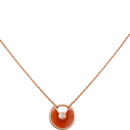 [Royal Jewelry]AMULETTE GOLD CARNELIAN ONYX NECKLACE