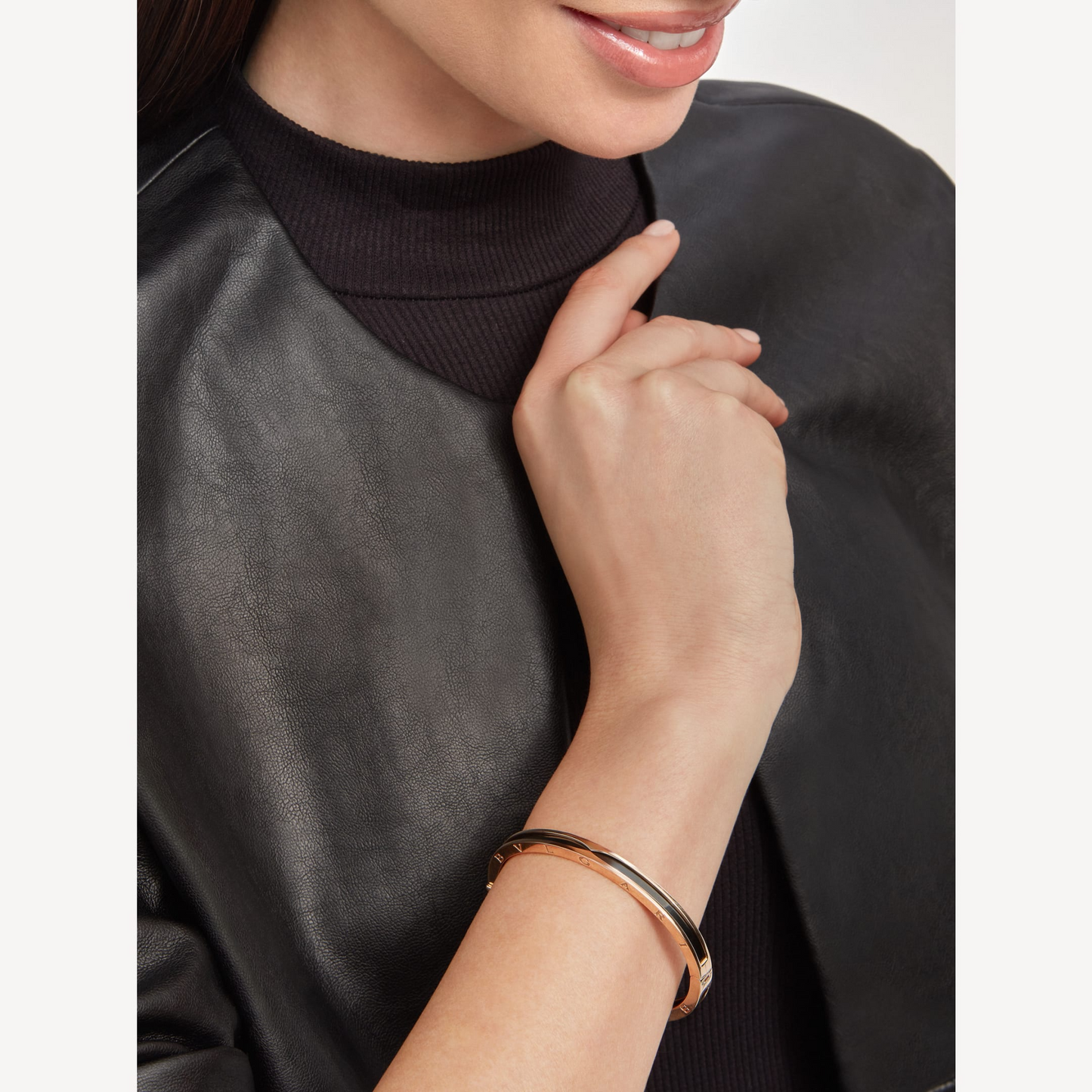 [Royal Jewelry]ZERO 1 PINK GOLD WITH BLACK CERAMIC BRACELET