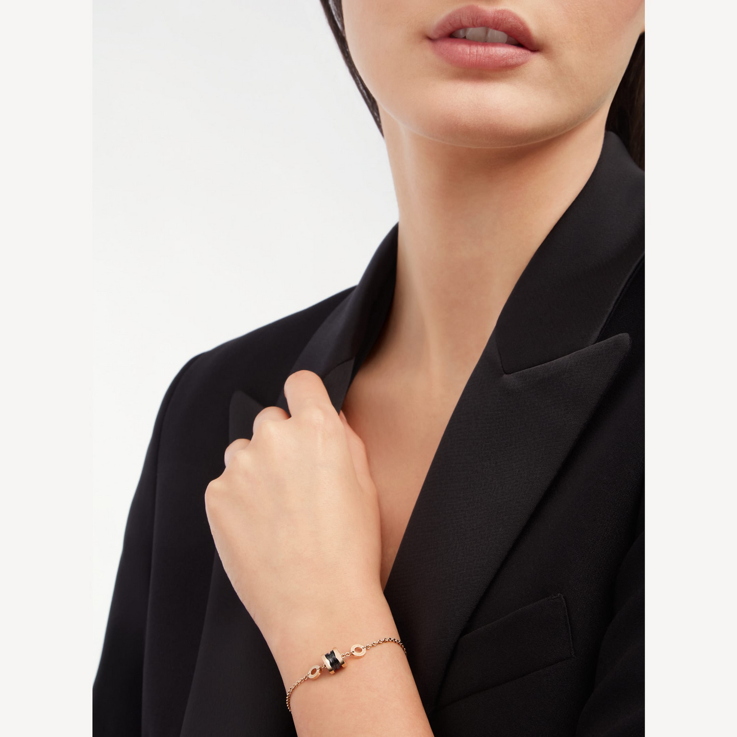 [Royal Jewelry]ZERO 1 SOFT PINK GOLD AND BLACK CERAMIC BRACELET