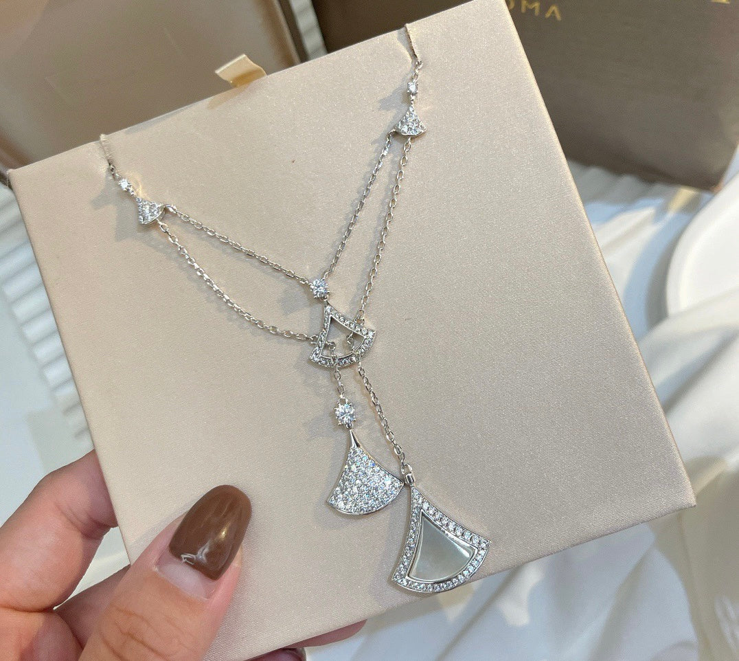 [Royal Jewelry]DREAM NECKLACE WHITE MOP FULL DIAMOND