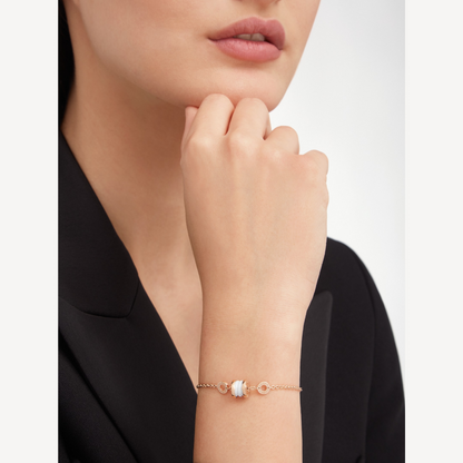 [Royal Jewelry]ZERO 1 SOFT PINK GOLD AND WHITE CERAMIC BRACELET