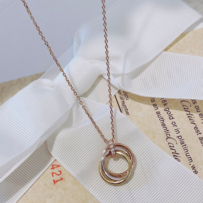[Royal Jewelry]TRINITY NECKLACE GOLD  DIAMONDS