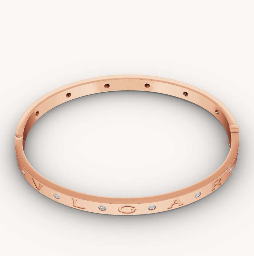[Royal Jewelry]ZERO 1 PINK GOLD 12 DIAMONDS BRACELET