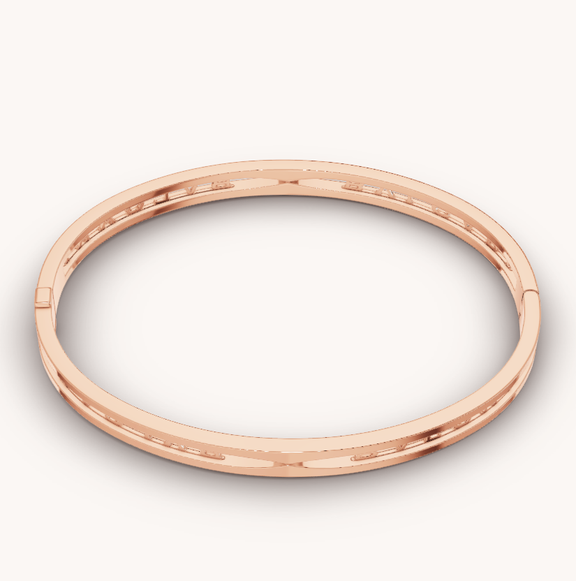 [Royal Jewelry]ZERO 1 SPIRAL LOGO PINK GOLD BRACELET