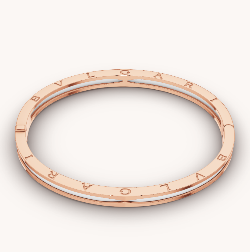 [Royal Jewelry]ZERO 1 PINK GOLD WITH WHITE CERAMIC BRACELET