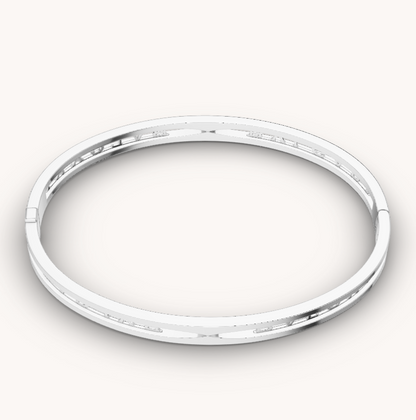 [Royal Jewelry]ZERO 1 SPIRAL LOGO SILVER BRACELET
