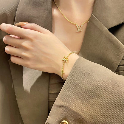 [Royal Jewelry]LOGO STAR MOTIF GOLD BRACELET