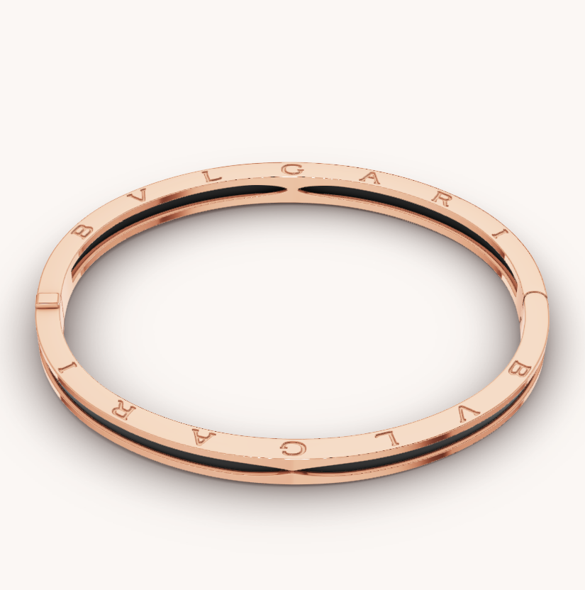 [Royal Jewelry]ZERO 1 PINK GOLD WITH BLACK CERAMIC BRACELET