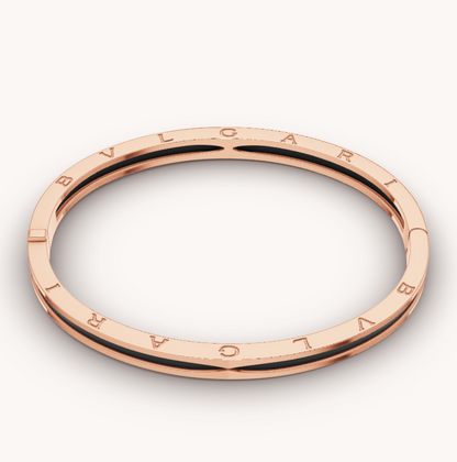[Royal Jewelry]ZERO 1 PINK GOLD WITH BLACK CERAMIC BRACELET