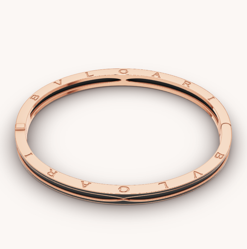[Royal Jewelry]ZERO 1 PINK GOLD WITH MATTE BLACK CERAMIC BRACELET