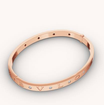 [Royal Jewelry]ZERO 1 PINK GOLD 12 DIAMONDS BRACELET