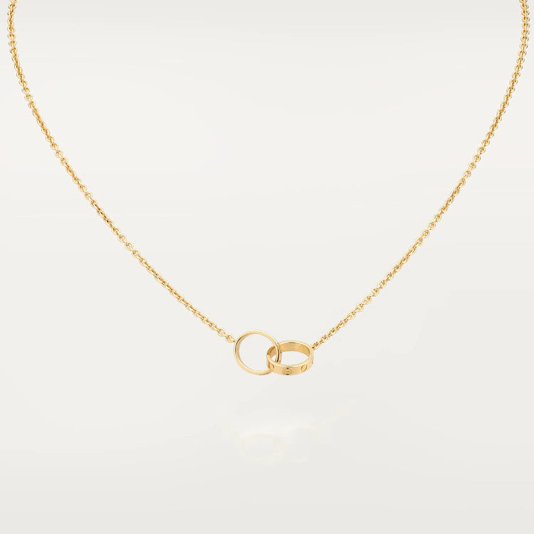 [Royal Jewelry]LOVE NECKLACE DOUBLE RING GOLD