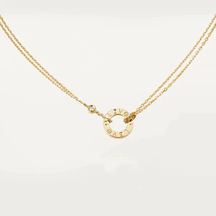 [Royal Jewelry]LOVE NECKLACE 16MM 2 DIAMONDS