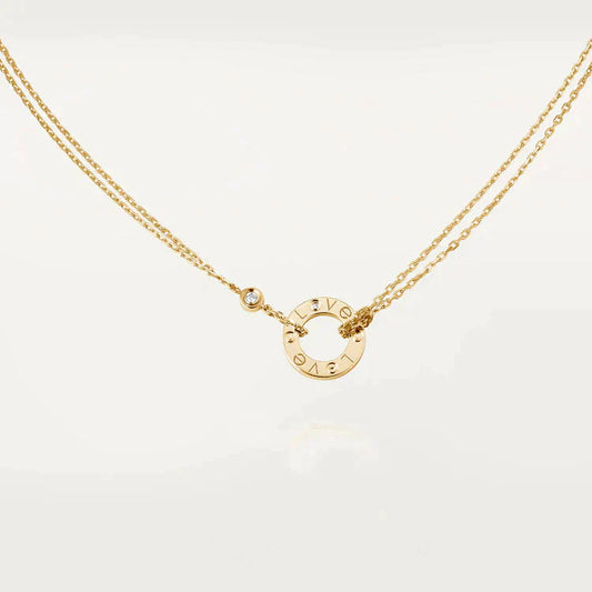 [Royal Jewelry]LOVE NECKLACE 16MM 2 DIAMONDS