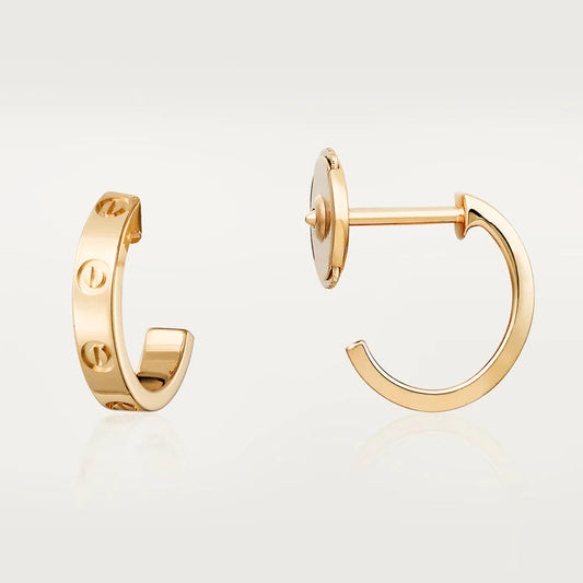 [Royal Jewelry]LOVE EARRINGS 2.65MM PINK GOLD
