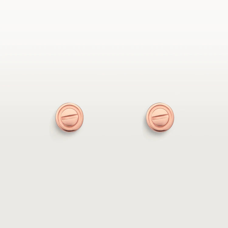 [Royal Jewelry]LOVE EARRINGS PINK GOLD 10MM