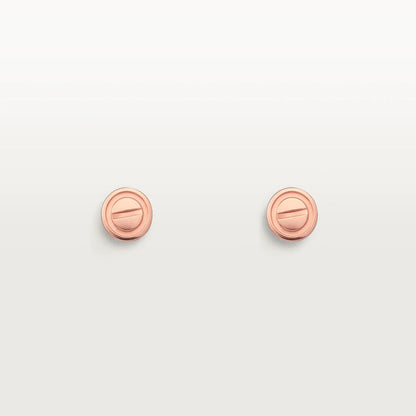 [Royal Jewelry]LOVE EARRINGS PINK GOLD 10MM