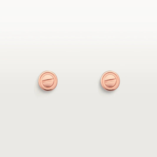 [Royal Jewelry]LOVE EARRINGS PINK GOLD 10MM