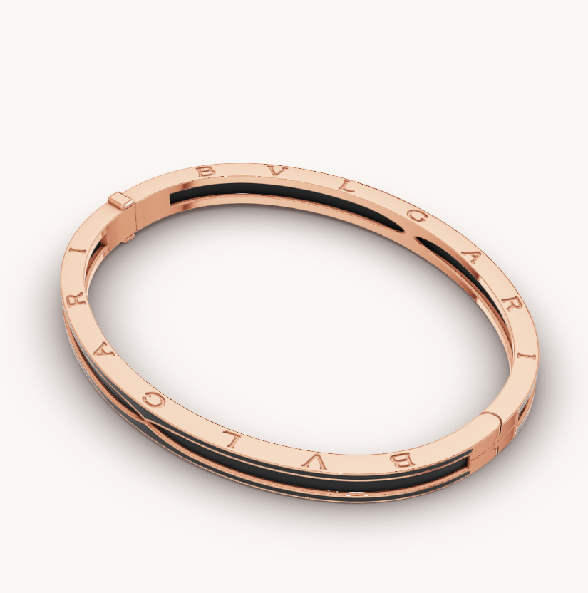 [Royal Jewelry]ZERO 1 PINK GOLD WITH MATTE BLACK CERAMIC BRACELET