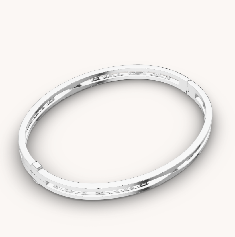 [Royal Jewelry]ZERO 1 SPIRAL LOGO SILVER BRACELET