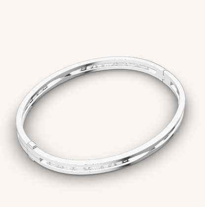 [Royal Jewelry]ZERO 1 SPIRAL LOGO SILVER BRACELET