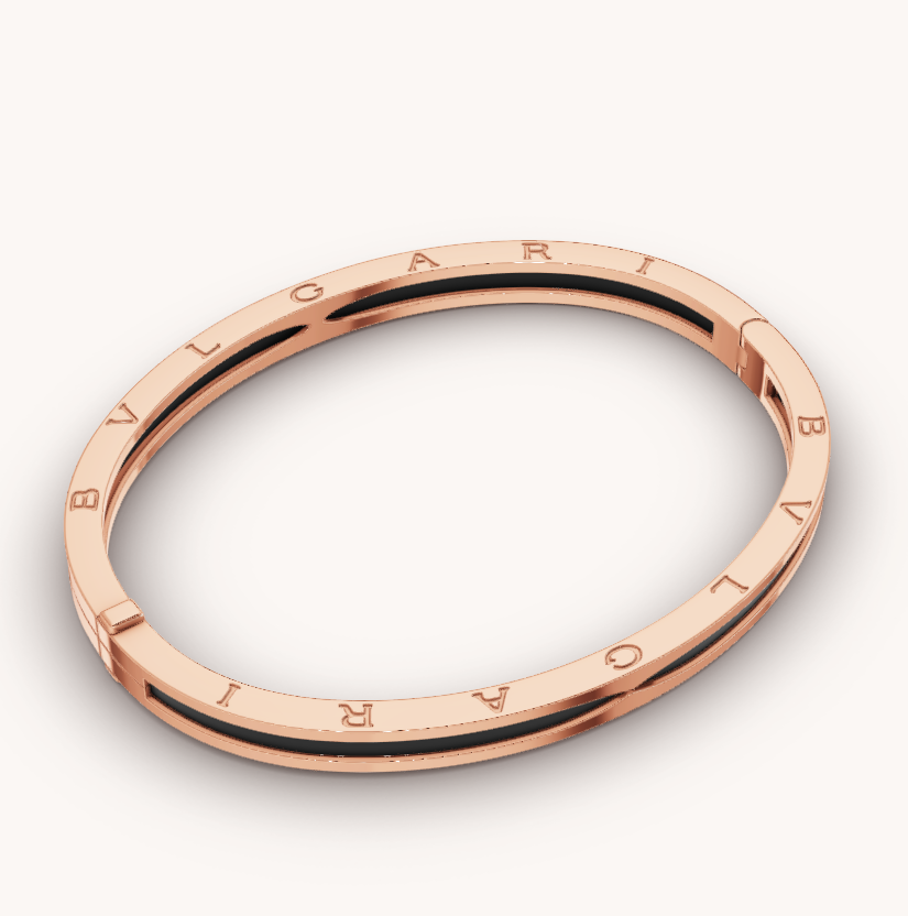 [Royal Jewelry]ZERO 1 PINK GOLD WITH BLACK CERAMIC BRACELET