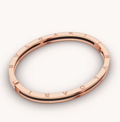 [Royal Jewelry]ZERO 1 PINK GOLD WITH BLACK CERAMIC BRACELET