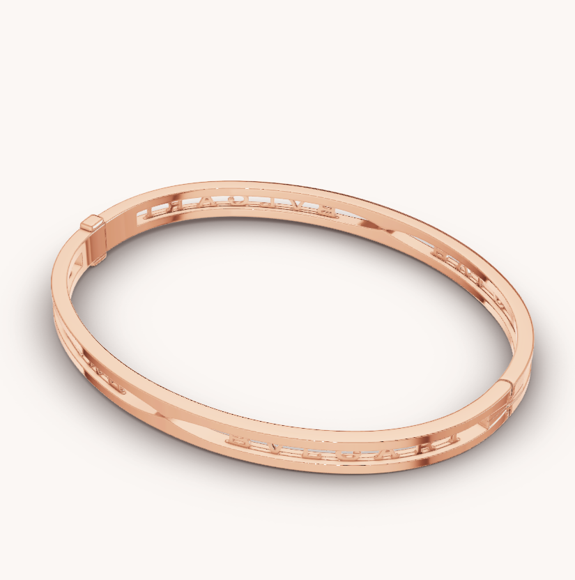 [Royal Jewelry]ZERO 1 SPIRAL LOGO PINK GOLD BRACELET