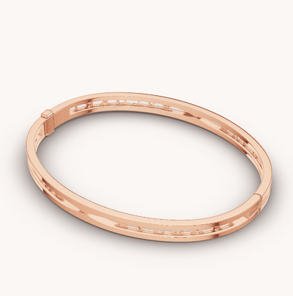 [Royal Jewelry]ZERO 1 SPIRAL LOGO PINK GOLD BRACELET