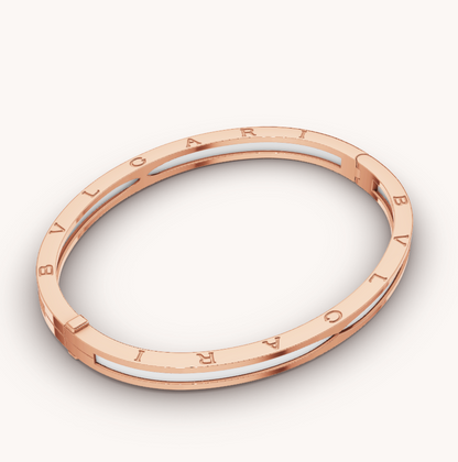 [Royal Jewelry]ZERO 1 PINK GOLD WITH WHITE CERAMIC BRACELET