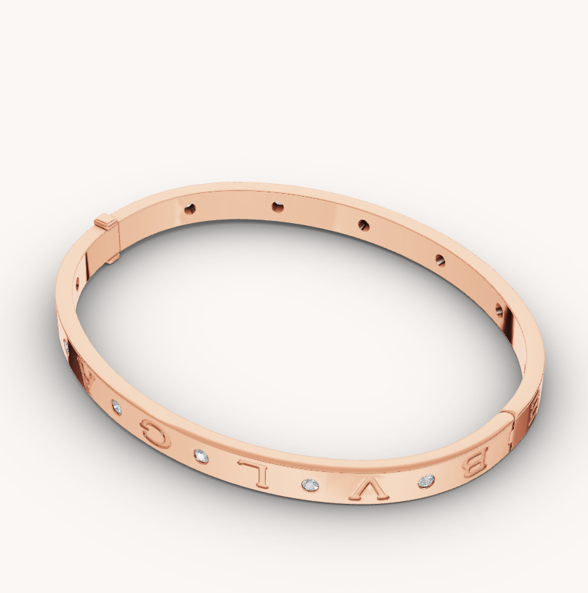 [Royal Jewelry]ZERO 1 PINK GOLD 12 DIAMONDS BRACELET