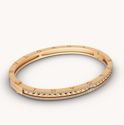[Royal Jewelry]ZERO 1 SPIRAL AND PAVED DIAMOND GOLD BRACELET