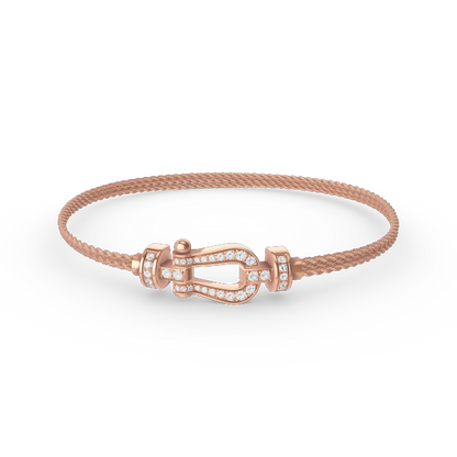 [Royal Jewelry]FORCE SMALL HORSESHOE  DIAMOND CHAIN ROPE BRACELET
