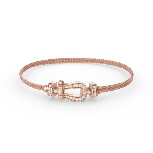 [Royal Jewelry]FORCE SMALL HORSESHOE  DIAMOND CHAIN ROPE BRACELET