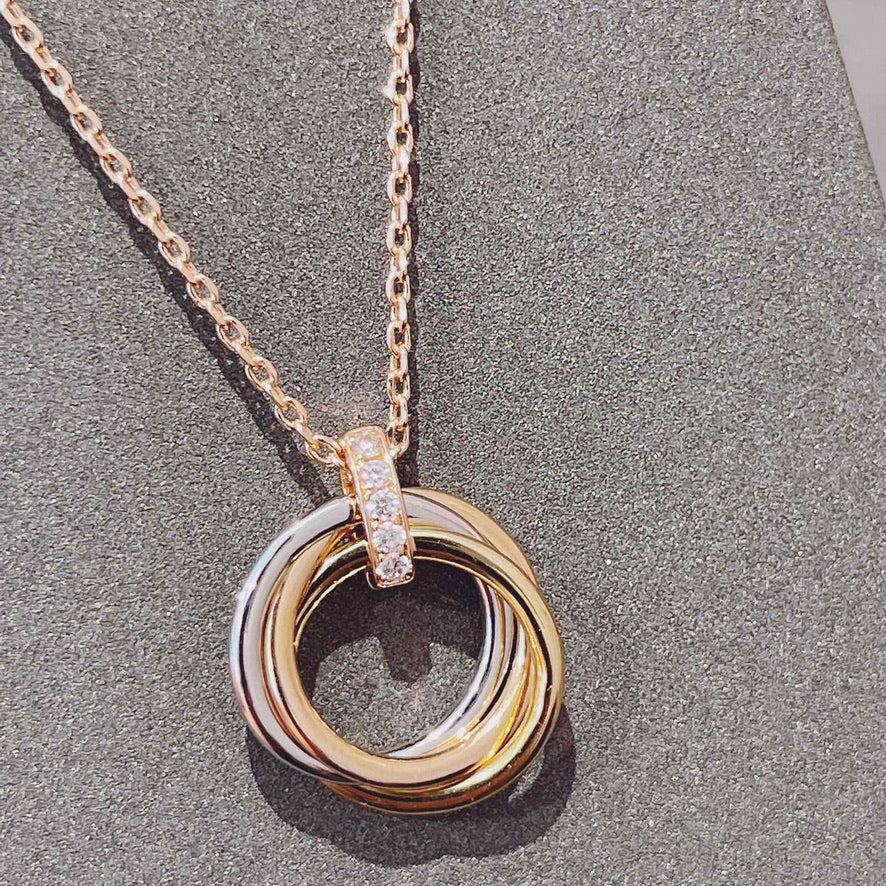 [Royal Jewelry]TRINITY NECKLACE GOLD  DIAMONDS