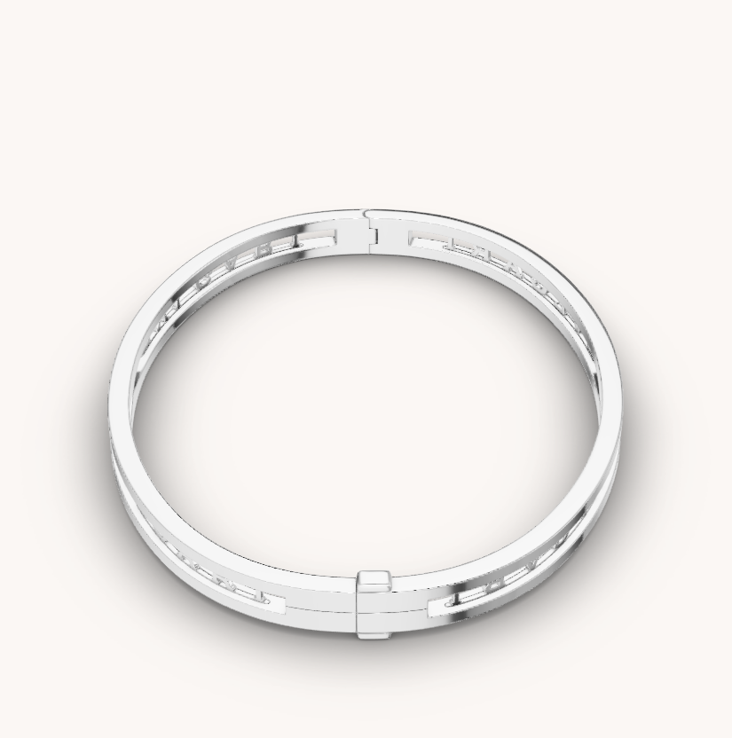 [Royal Jewelry]ZERO 1 SPIRAL LOGO SILVER BRACELET