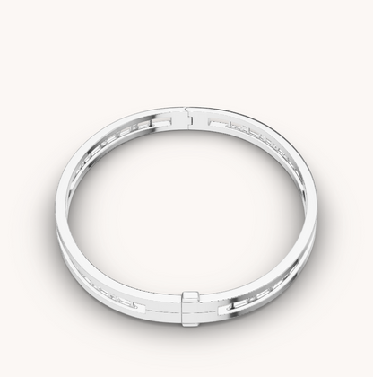 [Royal Jewelry]ZERO 1 SPIRAL LOGO SILVER BRACELET