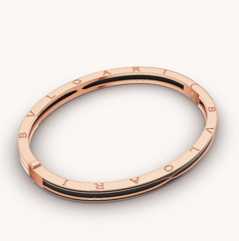 [Royal Jewelry]ZERO 1 PINK GOLD WITH MATTE BLACK CERAMIC BRACELET