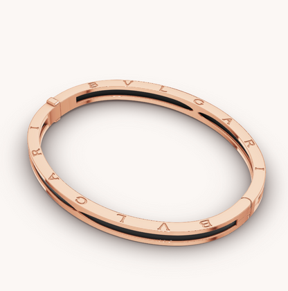 [Royal Jewelry]ZERO 1 PINK GOLD WITH BLACK CERAMIC BRACELET