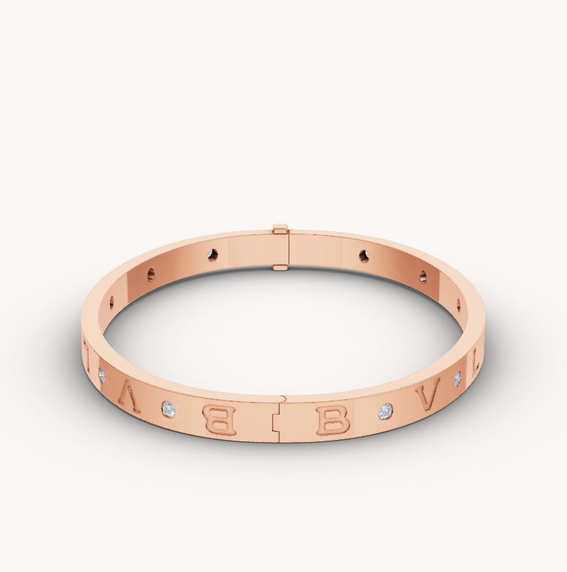 [Royal Jewelry]ZERO 1 PINK GOLD 12 DIAMONDS BRACELET