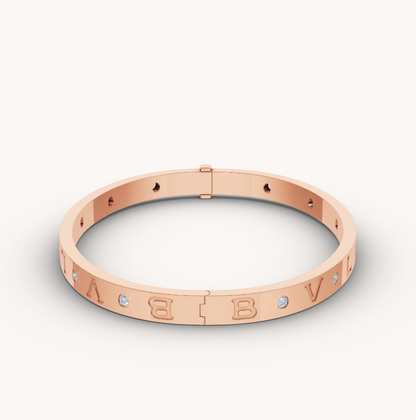 [Royal Jewelry]ZERO 1 PINK GOLD 12 DIAMONDS BRACELET